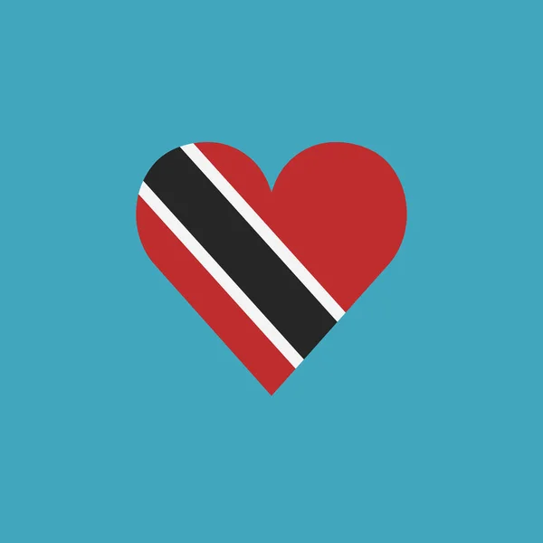 Ícone Bandeira Trinidad Tobago Forma Coração Design Plano Dia Independência —  Vetores de Stock