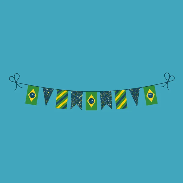 Décorations Drapeaux Bruant Pour Brésil Fête Nationale Vacances Dans Design — Image vectorielle