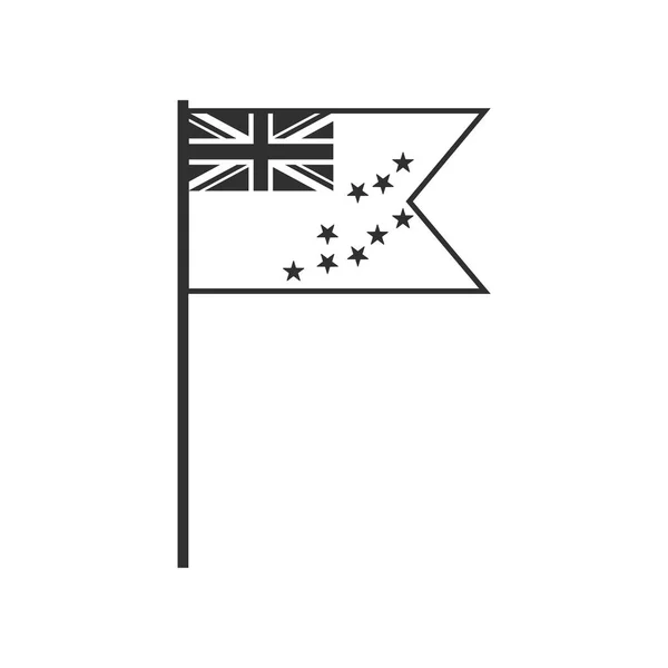 Das Symbol Der Tuvalu Flagge Schwarzem Flachem Design Unabhängigkeitstag Oder — Stockvektor