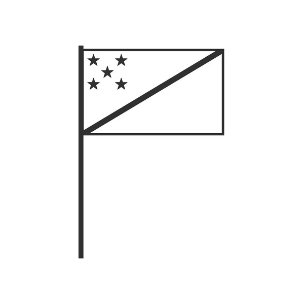 Ikona Flagi Wysp Salomona Czarnym Zarysie Płaska Konstrukcja Dzień Niepodległości — Wektor stockowy