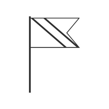 Trinidad ve Tobago bayrak simgesi siyah ana hatlı düz tasarım. Bağımsızlık Günü ya da Ulusal Bayram Konsepti.