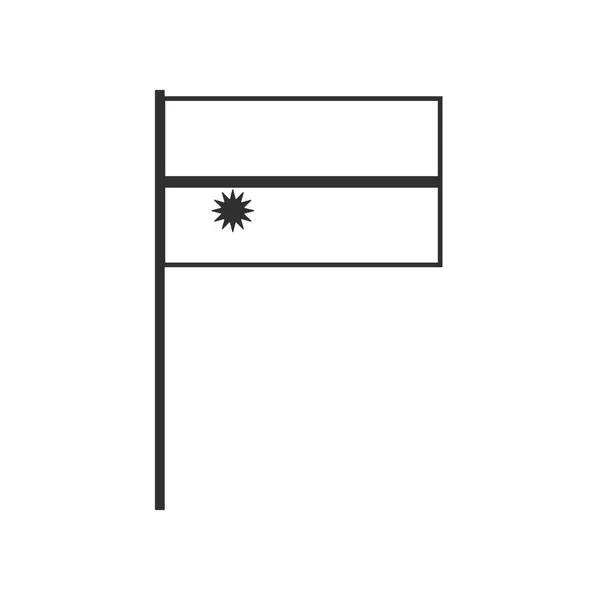 Ikona Flagi Nauru Czarnym Zarysie Płaska Konstrukcja Dzień Niepodległości Lub — Wektor stockowy