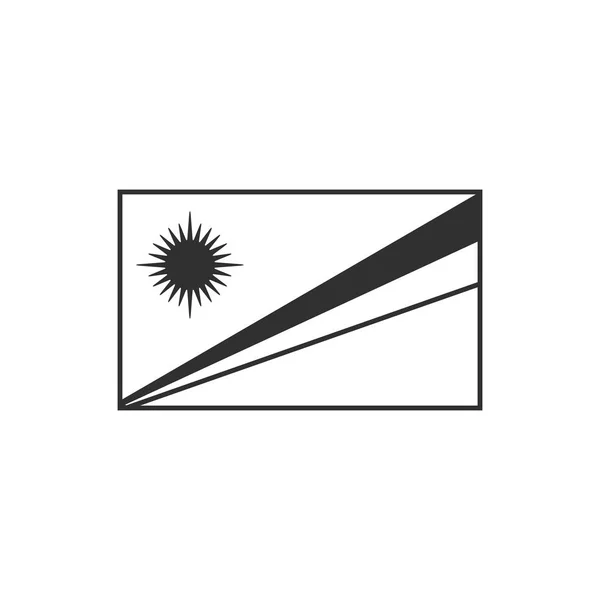 Icono Bandera Las Islas Marshall Diseño Plano Contorno Negro Día — Vector de stock