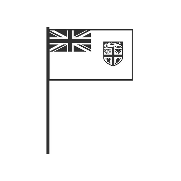 Icono Bandera Fiyi Diseño Plano Contorno Negro Día Independencia Concepto — Archivo Imágenes Vectoriales