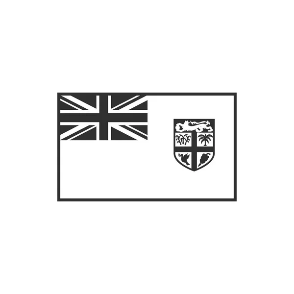 Icono Bandera Fiyi Diseño Plano Contorno Negro Día Independencia Concepto — Archivo Imágenes Vectoriales