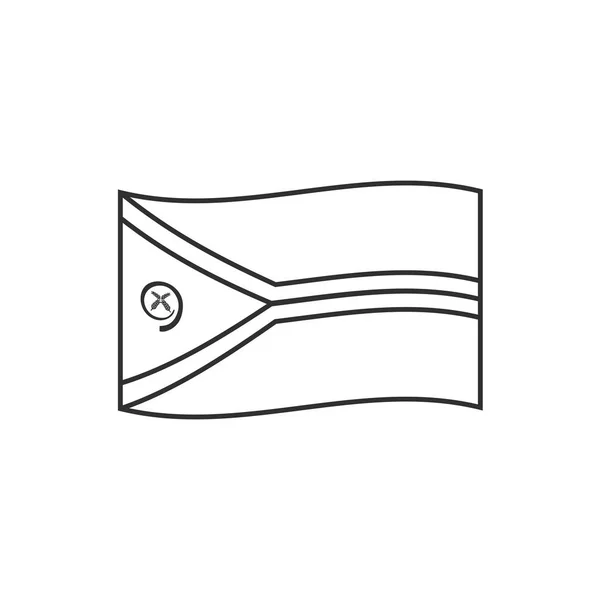 Ikona Flagi Vanuatu Czarnym Zarysie Płaska Konstrukcja Dzień Niepodległości Lub — Wektor stockowy