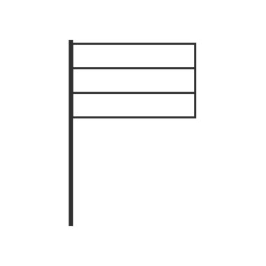 Siyah ana hatlı düz dizaynlı yatay tribün ülke bayrağı ikonu. Bağımsızlık Günü ya da Ulusal Bayram Konsepti.