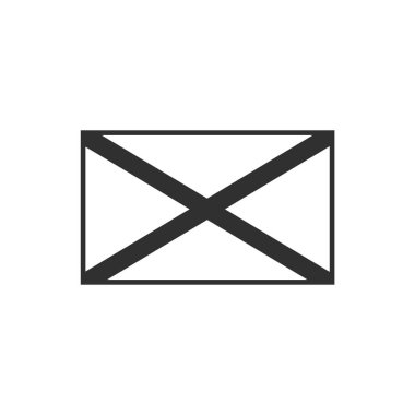 Jamaika bayrağı simgesi siyah ana hatlı düz tasarım. Bağımsızlık Günü ya da Ulusal Bayram Konsepti.