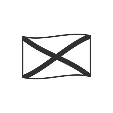 Jamaika bayrağı simgesi siyah ana hatlı düz tasarım. Bağımsızlık Günü ya da Ulusal Bayram Konsepti.