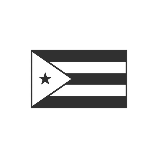 Ícone Bandeira Cuba Design Plano Contorno Preto Dia Independência Conceito —  Vetores de Stock