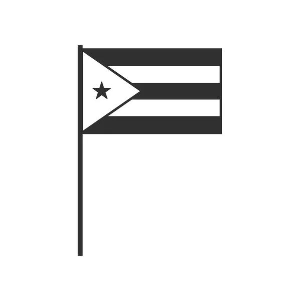 Ícone Bandeira Cuba Design Plano Contorno Preto Dia Independência Conceito —  Vetores de Stock
