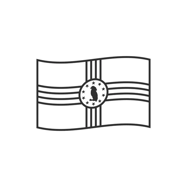 多米尼克国旗图标在黑色轮廓平面设计 独立日或国庆节的概念 — 图库矢量图片