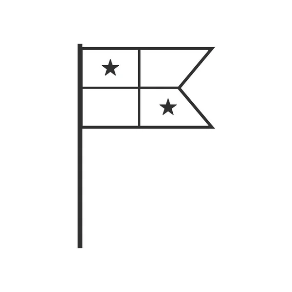 Panamská Vlajka Ikona Černém Obrysu Plochý Design Den Nezávislosti Nebo — Stockový vektor