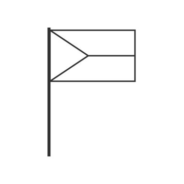 Çek Cumhuriyeti bayrağı simgesi siyah ana hatlı düz tasarım. Bağımsızlık Günü ya da Ulusal Bayram Konsepti.