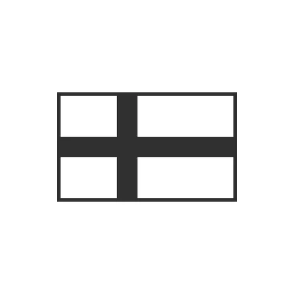 Svédország Dánia Vagy Finnország Zászlóikonja Fekete Körvonalas Lapos Kivitelben Függetlenség — Stock Vector