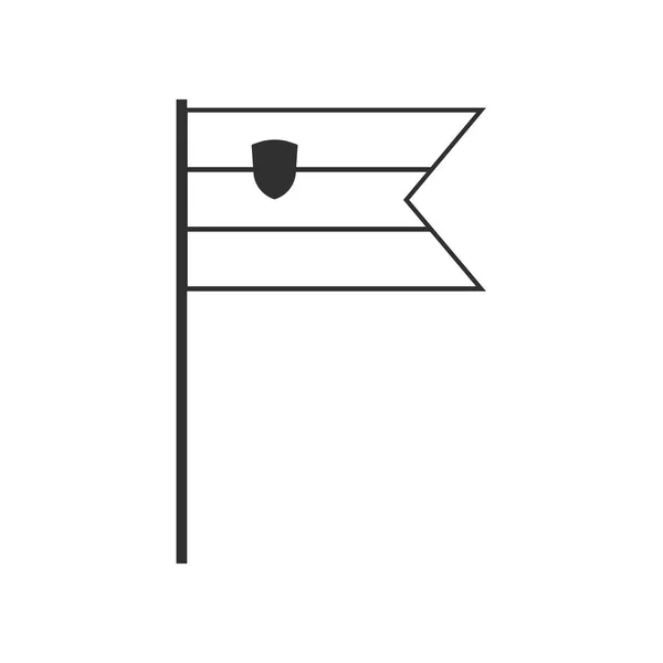 Словенський Прапор Ікона Чорного Контуру Плоского Дизайну День Незалежності Або — стоковий вектор