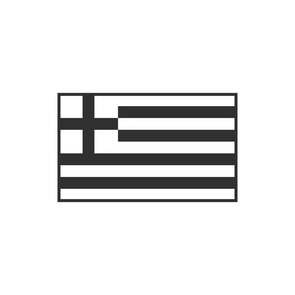 黒のアウトラインフラットデザインのギリシャのフラグアイコン 独立記念日又は国民の日の休日の概念 — ストックベクタ