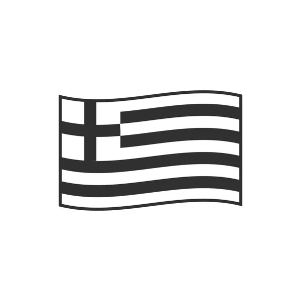 黒のアウトラインフラットデザインのギリシャのフラグアイコン 独立記念日又は国民の日の休日の概念 — ストックベクタ