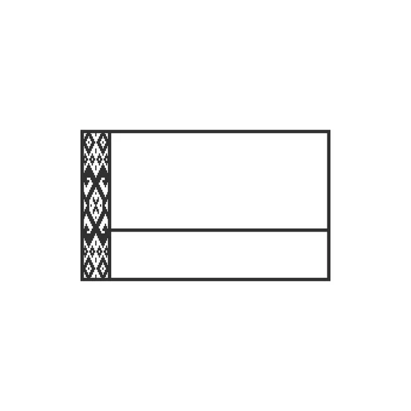 黒いアウトラインフラットデザインのベラルーシの旗アイコン 独立記念日又は国民の日の休日の概念 — ストックベクタ