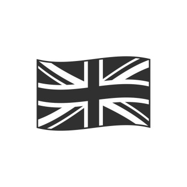 United Kingdom flag icon in black outline flat design. Independence day or National day holiday concept. clipart