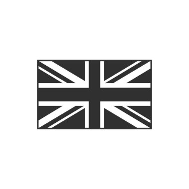 United Kingdom flag icon in black outline flat design. Independence day or National day holiday concept. clipart