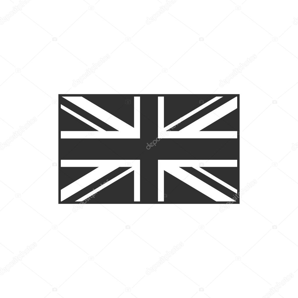 United Kingdom flag icon in black outline flat design. Independence day or National day holiday concept.