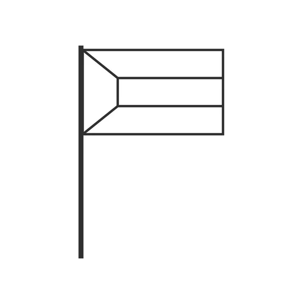 Kuvait Zászló Ikon Fekete Vázlatos Lapos Design Függetlenség Napja Vagy — Stock Vector