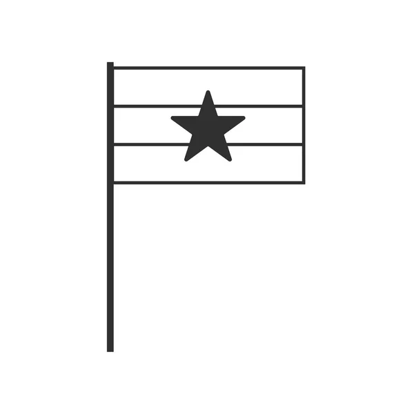 缅甸国旗图标在黑色轮廓平面设计 独立日或国庆节的概念 — 图库矢量图片