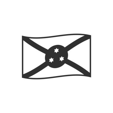 Siyah ana hatlı düz dizaynlı Burundi bayrağı simgesi. Bağımsızlık Günü ya da Ulusal Bayram Konsepti.