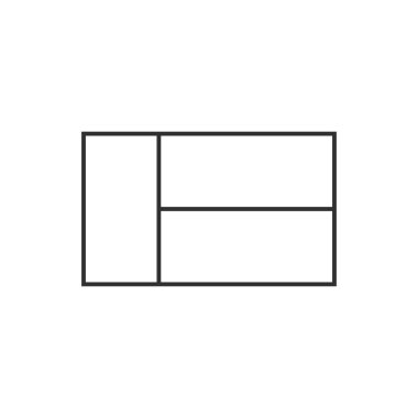 Madagaskar bayrağı simgesi siyah çizgili düz tasarım. Bağımsızlık Günü ya da Ulusal Bayram Konsepti.