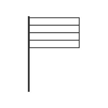 Mauritius bayrak simgesi siyah ana hatlı düz tasarım. Bağımsızlık Günü ya da Ulusal Bayram Konsepti.