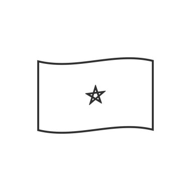 Siyah ana hatlı düz dizaynlı Fas bayrağı simgesi. Bağımsızlık Günü ya da Ulusal Bayram Konsepti.