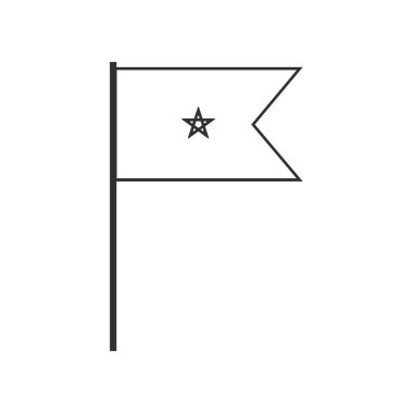 Siyah ana hatlı düz dizaynlı Fas bayrağı simgesi. Bağımsızlık Günü ya da Ulusal Bayram Konsepti.