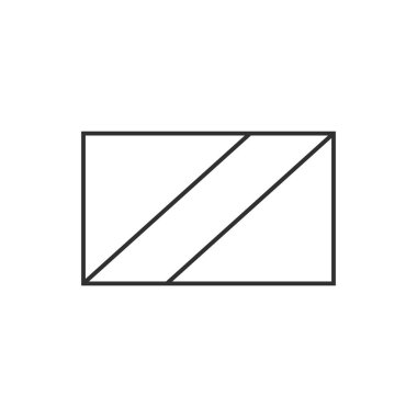 Kongo Cumhuriyeti bayrak simgesi siyah ana hatlı düz tasarım. Bağımsızlık Günü ya da Ulusal Bayram Konsepti.