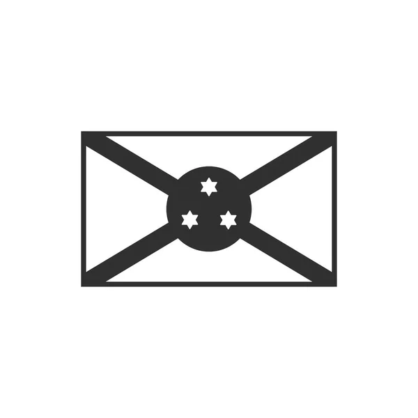 Ikona Flagi Burundi Czarnym Zarysie Płaska Konstrukcja Dzień Niepodległości Lub — Wektor stockowy