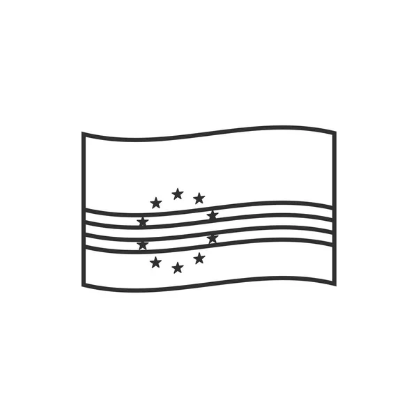 Kapverdische Flagge Flachen Design Mit Schwarzen Umrissen Unabhängigkeitstag Oder Nationalfeiertag — Stockvektor