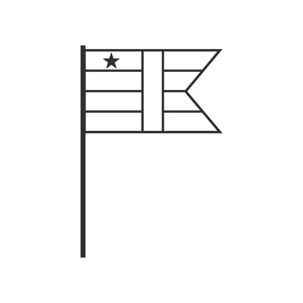 Ikona Vlajky Středoafrické Republiky Černém Obrysu Plochého Designu Den Nezávislosti — Stockový vektor