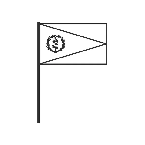 Ikona Flagi Erytrei Czarnym Zarysie Płaska Konstrukcja Dzień Niepodległości Lub — Wektor stockowy
