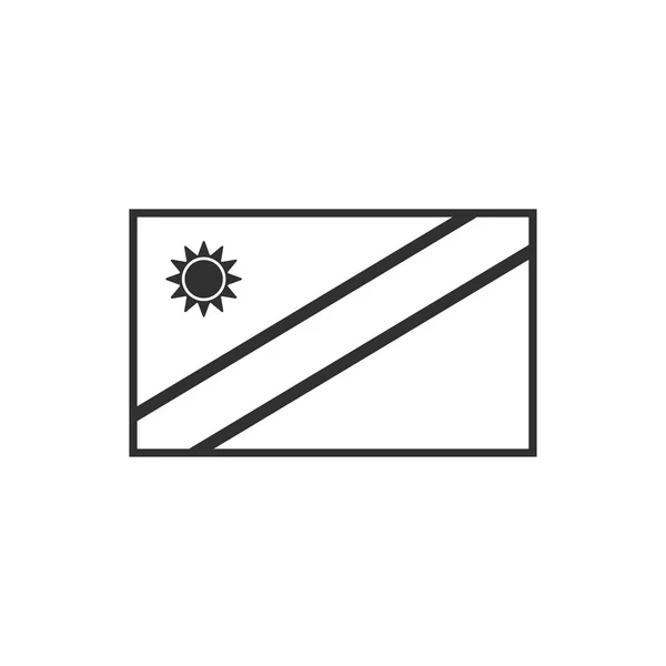 纳米比亚国旗图标在黑色的轮廓平面设计 独立日或国庆节的概念 — 图库矢量图片