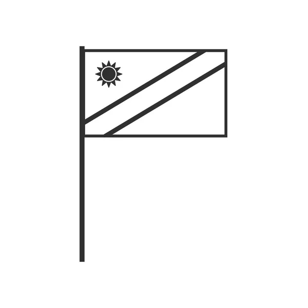 Icono Bandera Namibia Diseño Plano Contorno Negro Día Independencia Concepto — Vector de stock
