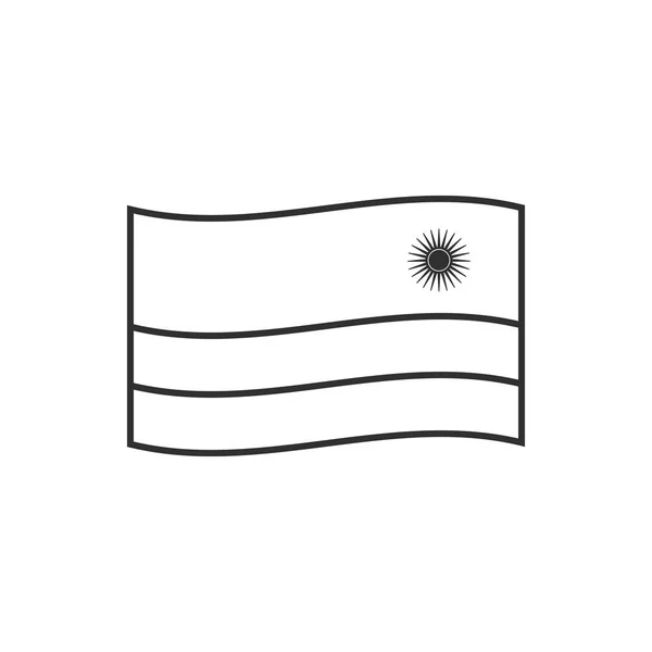Das Symbol Der Ruandischen Flagge Schwarz Umreißt Flaches Design Unabhängigkeitstag — Stockvektor