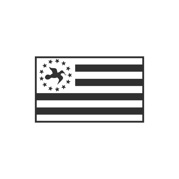 Ikona Vlajky Ambazonie Černém Obrysu Plochý Design Den Nezávislosti Nebo — Stockový vektor