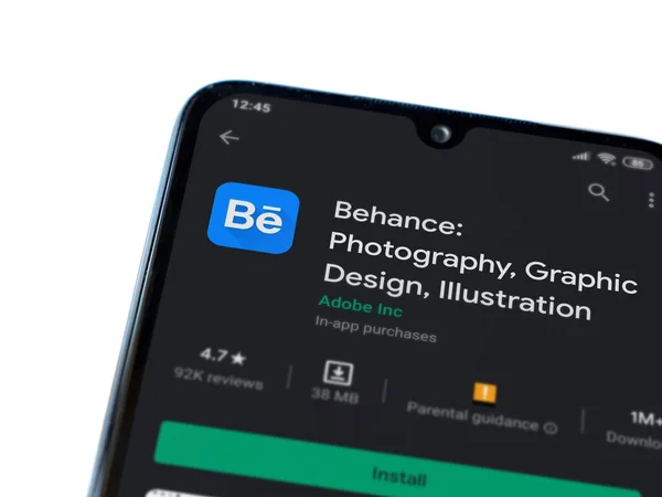 Lod Israel Juli 2020 Halaman Toko Bermain Aplikasi Adobe Behance — Stok Foto