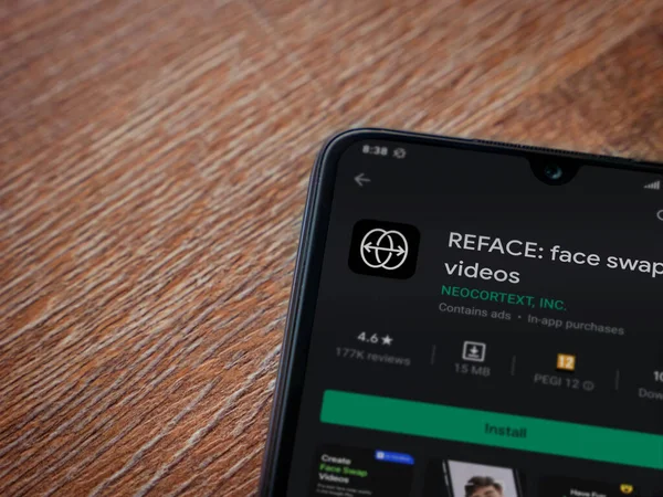 Lod Israel Julho 2020 Reface App Play Store Page Exibição — Fotografia de Stock