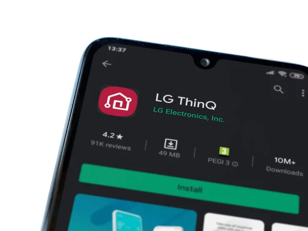 Lod Israel Julio 2020 Thinq App Play Store Page Display — Foto de Stock