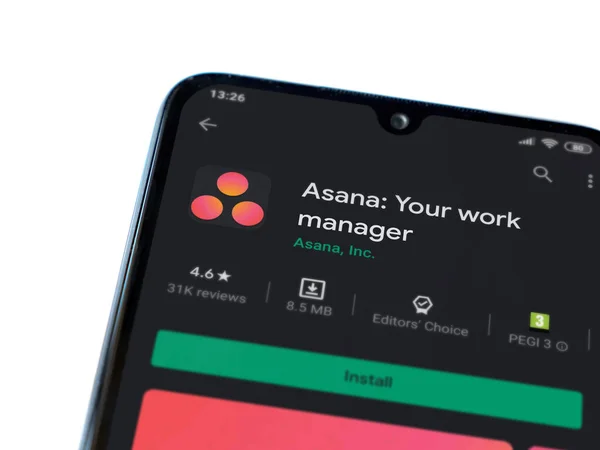 Lod Israel Julio 2020 Página Tienda Aplicaciones Asana Pantalla Teléfono — Foto de Stock