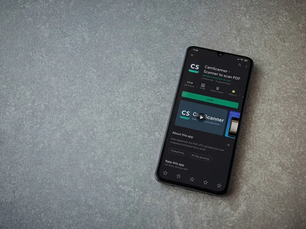 Lod Ισραήλ Ιουλίου 2020 Camscanner App Play Store Page Display — Φωτογραφία Αρχείου
