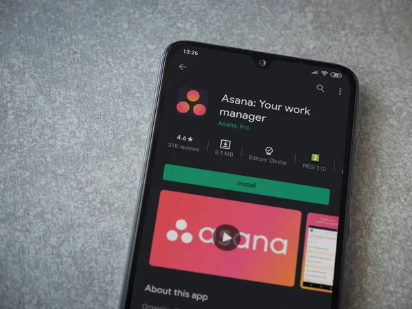 Lod Israël Juillet 2020 Asana App Play Store Page Sur — Photo
