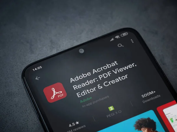 Lod Israel Julio 2020 Adobe Acrobat Reader App Play Store — Foto de Stock