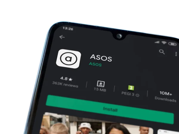 Lod Israel July 2020 Asos App Play Store Page Display — Stock Photo, Image